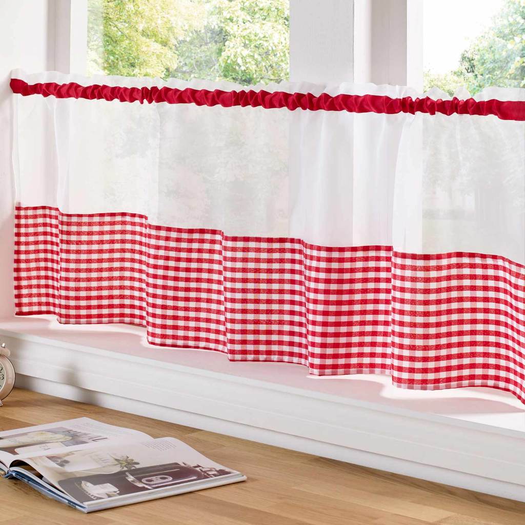 Voile Panel with a Gingham Hem