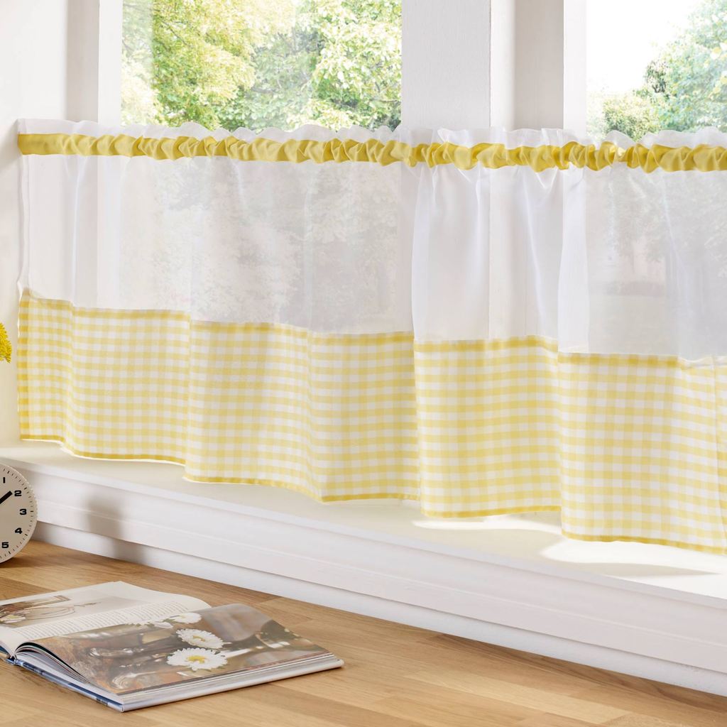 Voile Panel with a Gingham Hem