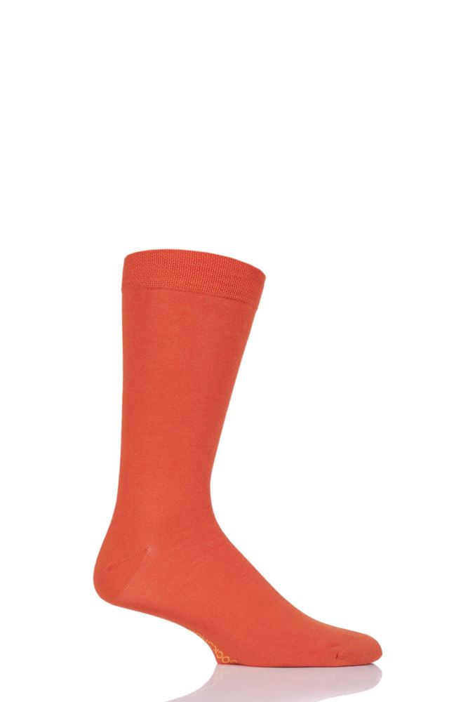 Sockshop-Mens Bamboo Socks-1 Pair Pack-Tangerine Dream