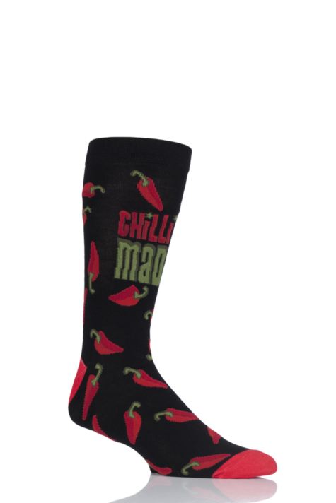 Sockshop-Mens Fun Socks-'Chilli Mad'-1 Pair Pack