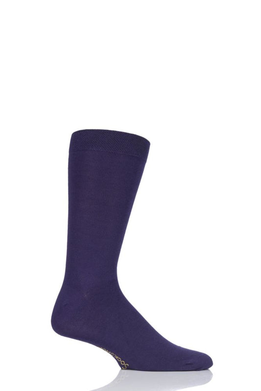 Sockshop-Mens Bamboo Socks-1 Pair Pack-Purple Rain