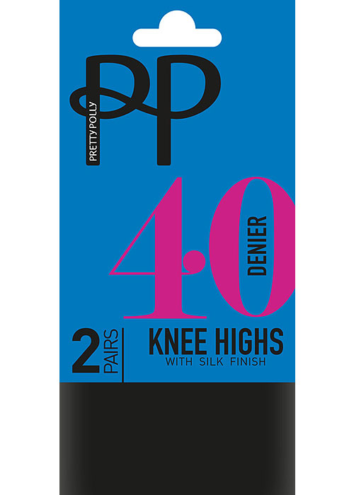 Pretty Polly-40 Denier Knee High-2 Pair Pack