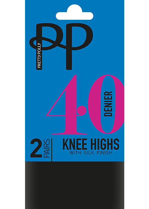Pretty Polly-40 Denier Knee Highs-2 Pair Pack