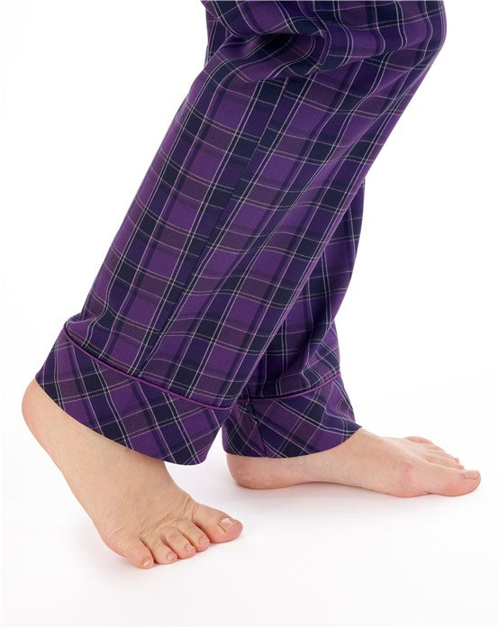 Slenderella-Woven Cotton Tailored Pyjamas-PJ02222